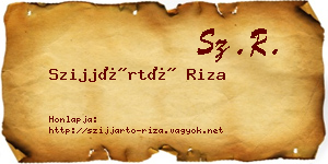 Szijjártó Riza névjegykártya
